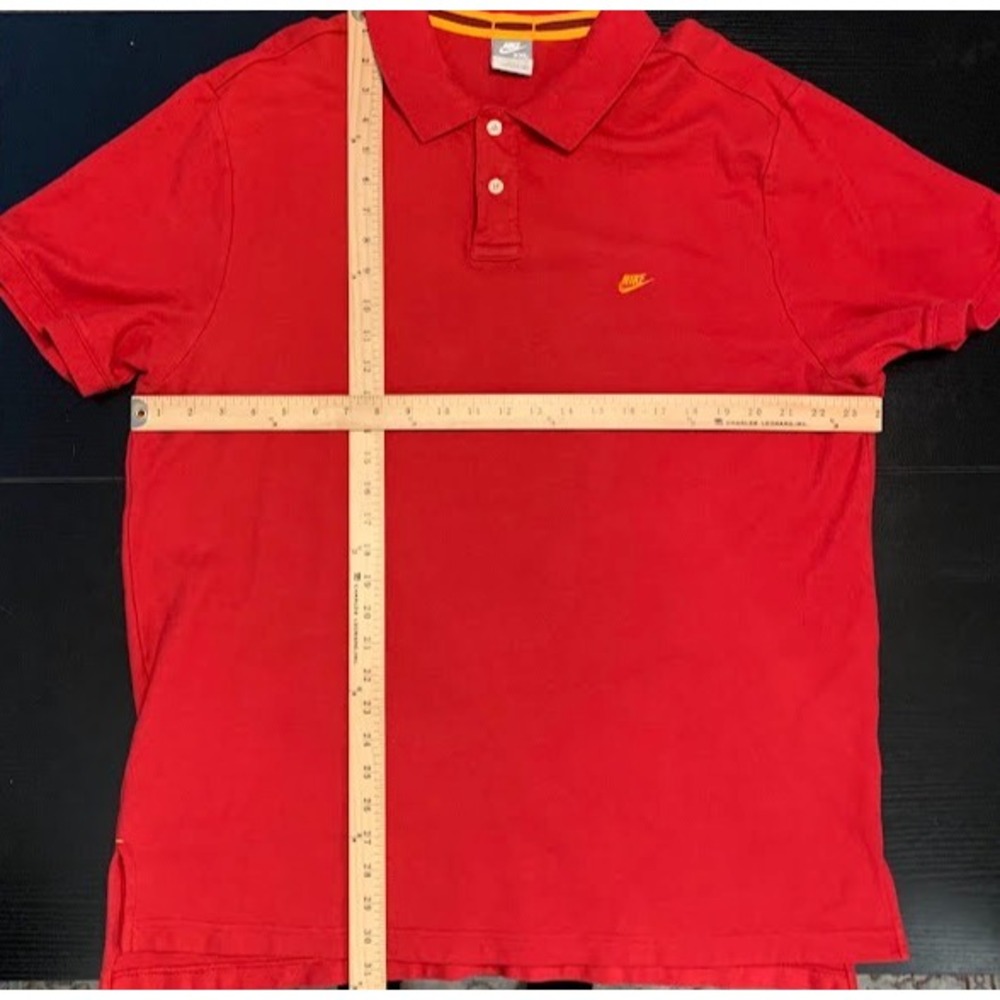 Vintage Nike Red Polo Shirt Red/Gold Swoosh Logo Preppy Sportswear Men's XXL - Picture 9 of 9